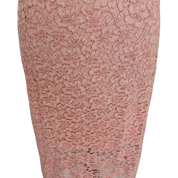 Aritzia Babaton Pink Floral Lace Embellished Midi Pencil Skirt Sz 8 - Picture 2 of 9